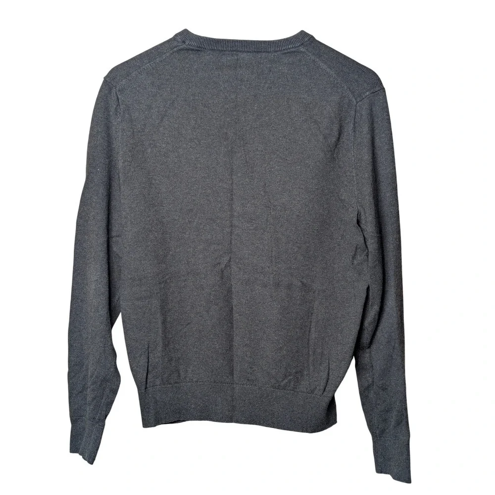 Banana Republic V-Neck Sweater Mens S Grey Luxe Yarn Cotton Silk Cashmere